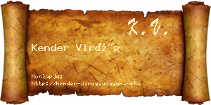 Kender Virág névjegykártya